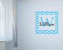 Customized Name Chevron Frame Wall Decal For Kids